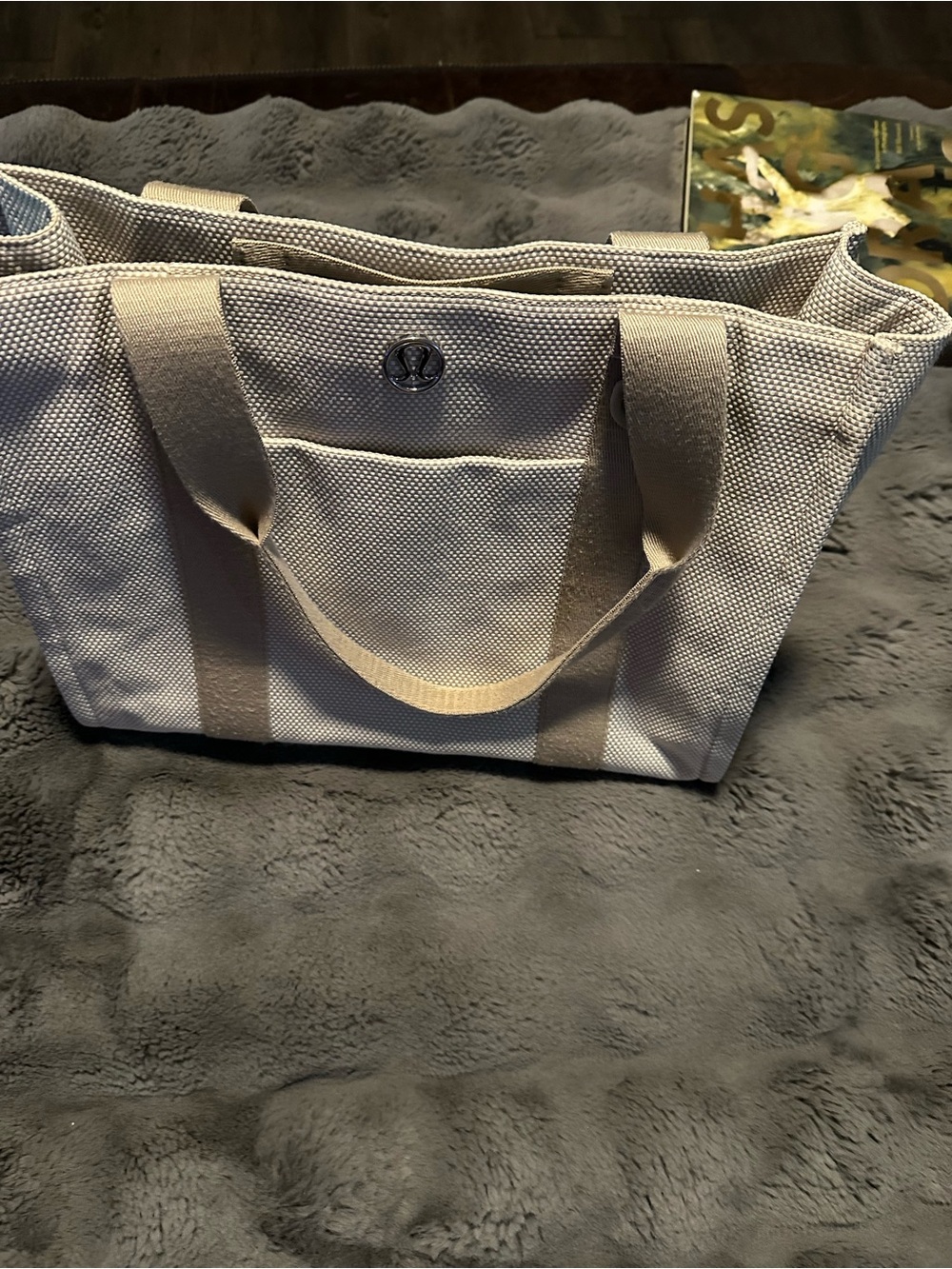 lululemon athletica White and Tan Canvas Tote - Picture 3 of 8
